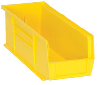 Plastic Hang & Stack Bin, 14-3/4"L x 5-1/2"W x 5"H, Black - Pkg Qty 12