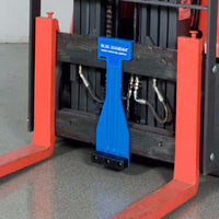 Blue Guardian Pallet Protector on Forklift Carriage
