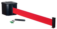 red belt on wall mount retractable unit