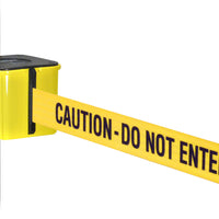 Warehouse Retracta-Belt with caution do not enter belt