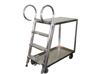 Rol-Away TWO  SHELF STOCK PICKER CART LIGHTWEIGHT, 2 SHELF TRUCK WITH 5