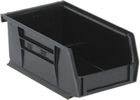 Stack and Hang Storage Bins 7 3/8" x 4 1/8" x 3" 24 Pack | Quantum Storage Ultra Series QU220 Plastic Storage Bin | Black

