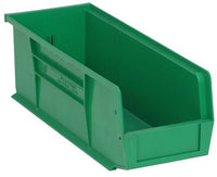 Tan Stack and Hang Storage Bin 14 3/4" x 5 1/2" x 5" 12 Pack | Quantum Storage Ultra Series QUS234 Green Plastic Storage Bin

