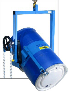 Kontrol-Karrier with a 800lb capacity shown pouring a 55-gallon steel drum.