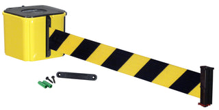 Wall Mount Retracta-Belt Yellow and Black Diagonal Color