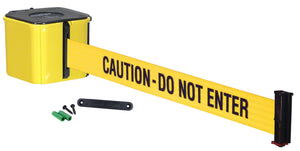 Caution- do not enter belt on removable wall mount retractable